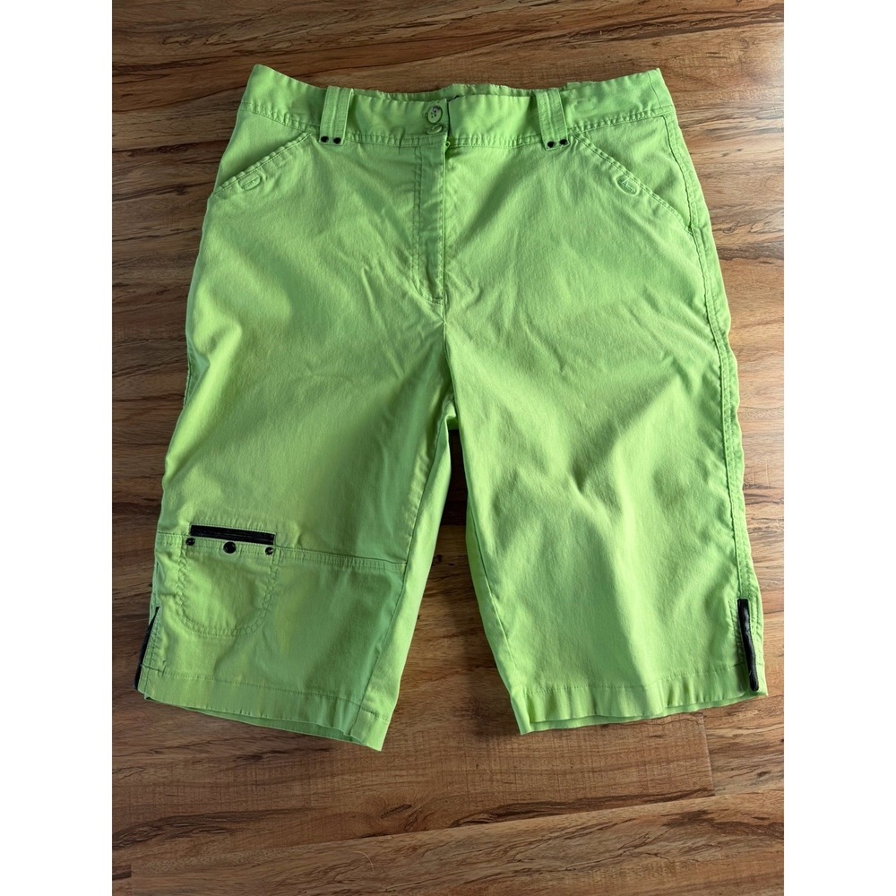 Jamie Sadock Style Lime Green Cargo Bermuda Golf Shorts Women's Size 12